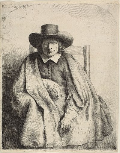 Klemens de Jonghe, sprzedawca grafik autorstwa Rembrandt van Rijn