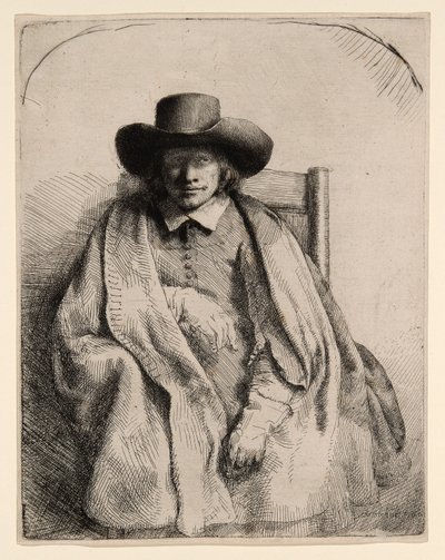 Klemens de Jonghe, sprzedawca grafik autorstwa Rembrandt van Rijn