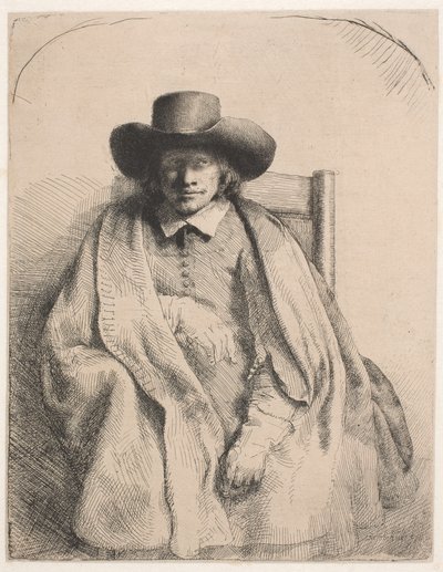 Clement de Jonghe, sprzedawca druku autorstwa Rembrandt van Rijn