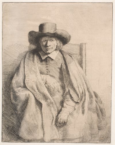 Clement de Jonghe, sprzedawca druku autorstwa Rembrandt van Rijn