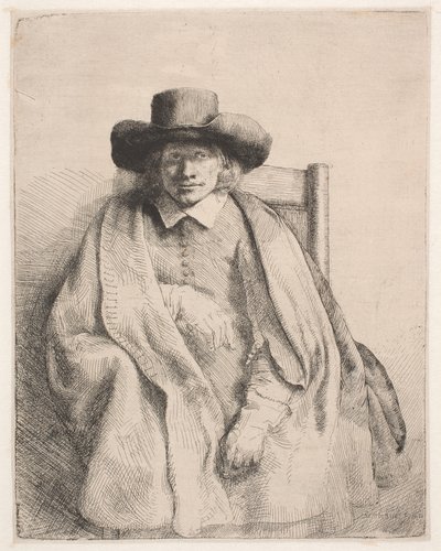 Clement de Jonghe, sprzedawca druku autorstwa Rembrandt van Rijn