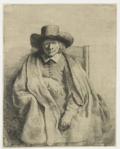 Clement de Jonghe, sprzedawca druku autorstwa Rembrandt van Rijn