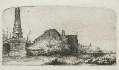 Domek i słup graniczny na Spaarndammerdijk Domek i słup graniczny na Spaarndammerdijk („L
