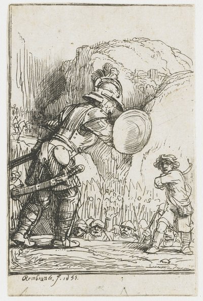 Dawid i Goliat autorstwa Rembrandt van Rijn