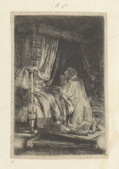Dawid w gebed Kolekcja osiemdziesięciu pięciu oryginalnych grafik (tytuł serii) autorstwa Rembrandt van Rijn