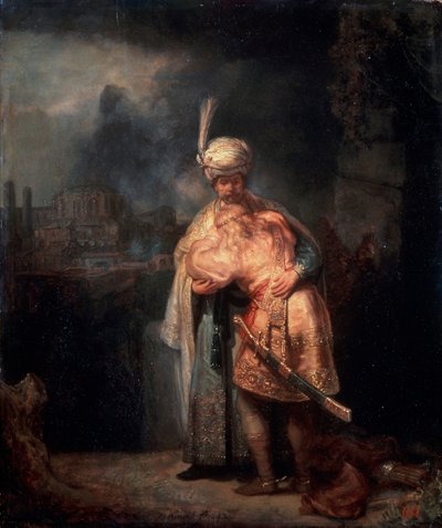 Davids Pożegnanie z Jonathanem, 1642. autorstwa Rembrandt van Rijn