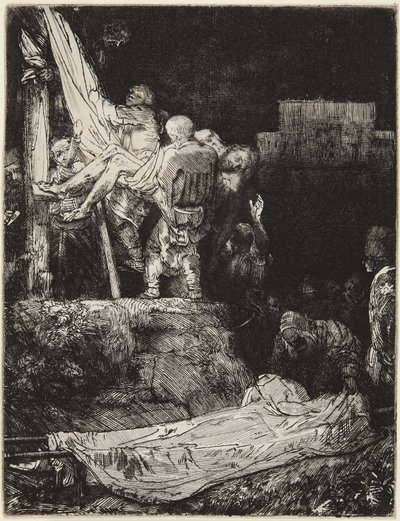 Zjęcie z krzyża przy blasku pochodni autorstwa Rembrandt van Rijn