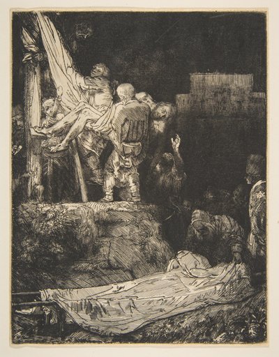 Zejście z krzyża przy Torchlight, 1654. autorstwa Rembrandt van Rijn