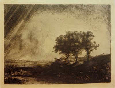 Krajobraz z trzema drzewami autorstwa Rembrandt van Rijn