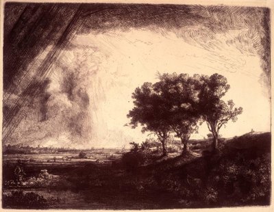 Krajobraz z trzema drzewami autorstwa Rembrandt van Rijn