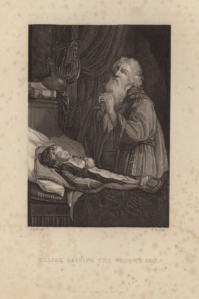 Eliasz wychowuje syna wdowy autorstwa Rembrandt van Rijn