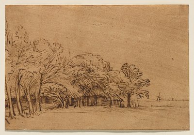 Gospodarstwo pod drzewami autorstwa Rembrandt van Rijn