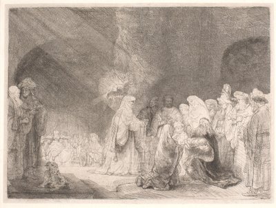 Produkcja w świątyni autorstwa Rembrandt van Rijn