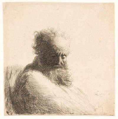 Stary brodaty mężczyzna. Biust autorstwa Rembrandt van Rijn