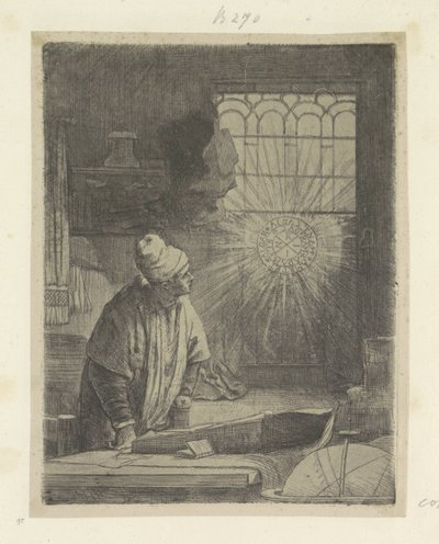 Uczony w swoim gabinecie (Faust) Recueil de quatre-vingt-cinq estampes originales (tytuł serii) autorstwa Rembrandt van Rijn