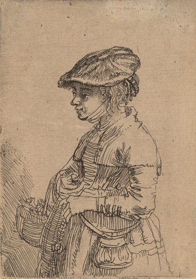 Dziewczyna z koszykiem, ok. 1930 r. 1642. autorstwa Rembrandt van Rijn