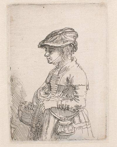 Dziewczynka z koszykiem autorstwa Rembrandt van Rijn