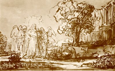 Bóg Ojciec objawia się Abrahamowi autorstwa Rembrandt van Rijn