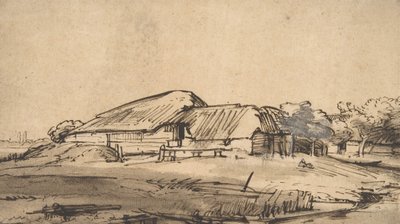 Zespół Budynków Gospodarczych, ca. 1648-52. autorstwa Rembrandt van Rijn