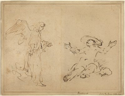 Hagar siedząca przy studni autorstwa Rembrandt van Rijn