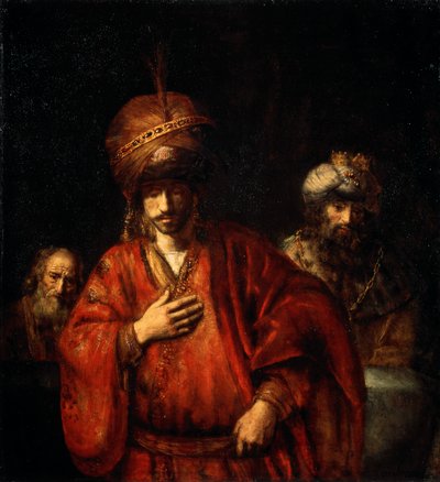 Haman rozpoznaje swój los Dawid i Uriasz, 1665. autorstwa Rembrandt van Rijn