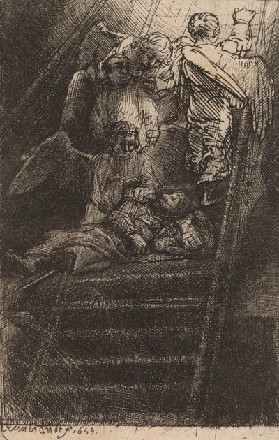 Drabina Jakuba, 1655. autorstwa Rembrandt van Rijn