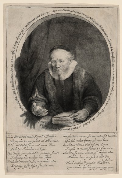 Jan Korneliusz Sylwiusz, kaznodzieja autorstwa Rembrandt van Rijn