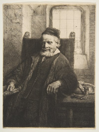 Jan Lutma, złotnik, 1656. autorstwa Rembrandt van Rijn