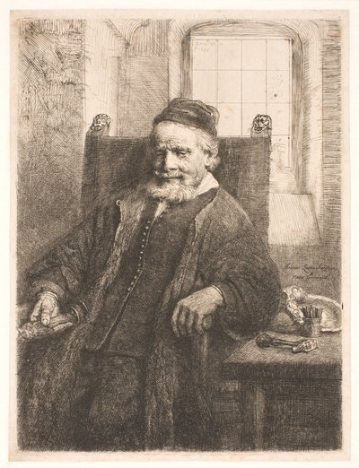 Jan Lutma, starszy, złotnik i rzeźbiarz autorstwa Rembrandt van Rijn