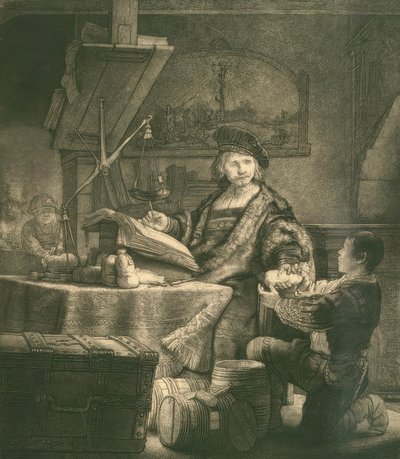 Jan Uijtenbogaert, zwany złocistym łuskiem autorstwa Rembrandt van Rijn