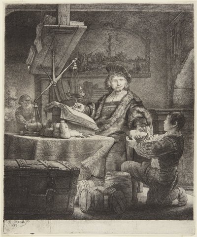 Jan Uytenbogaert (Ważący złoto) autorstwa Rembrandt van Rijn