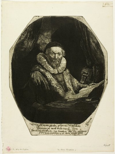 Jan Uytenbogaert autorstwa Rembrandt van Rijn