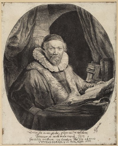 Jan Uytenbogaert, kaznodzieja remonstrantów autorstwa Rembrandt van Rijn
