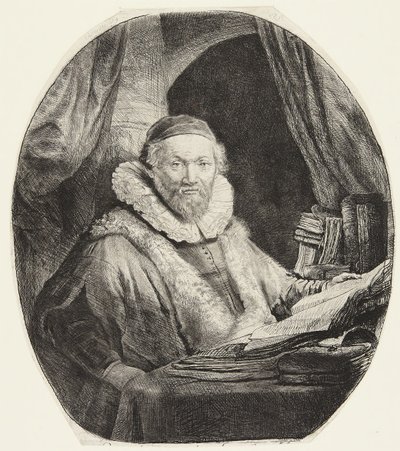 Jan Uytenbogaert, kaznodzieja remonstrantów autorstwa Rembrandt van Rijn
