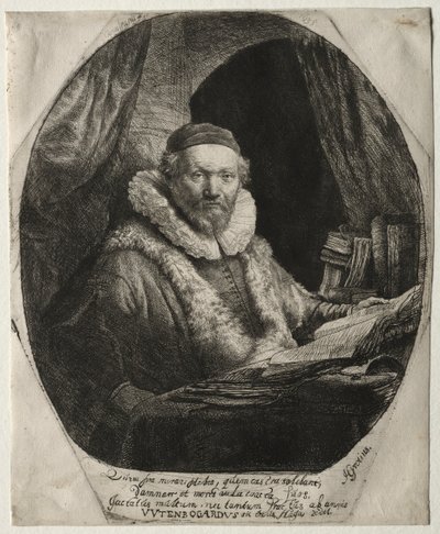 Jan Uytenbogaert, kaznodzieja remonstrantów, 1635. autorstwa Rembrandt van Rijn