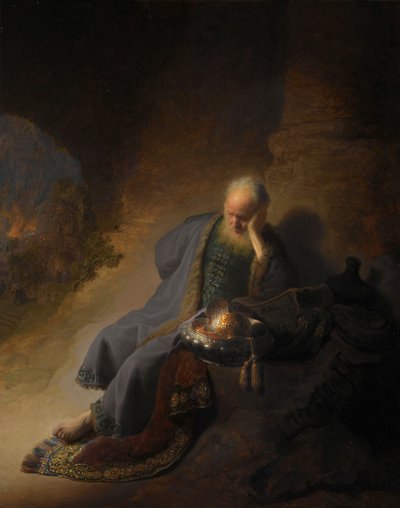 Jeremiasz opłakujący zniszczenie Jerozolimy autorstwa Rembrandt van Rijn