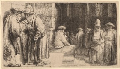 Żydzi w synagodze autorstwa Rembrandt van Rijn