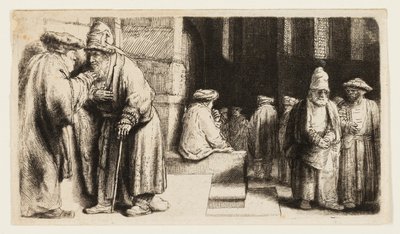 Żydzi w synagodze autorstwa Rembrandt van Rijn