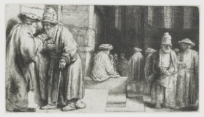 Żydzi w synagodze autorstwa Rembrandt van Rijn