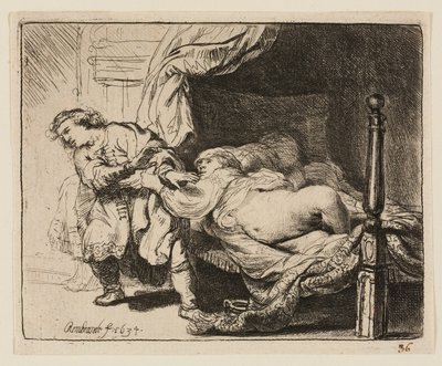 Józef i żona Potifara autorstwa Rembrandt van Rijn