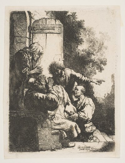 Płaszcz Józefa przywieziony do Jakuba, ok. godz. 1633. autorstwa Rembrandt van Rijn