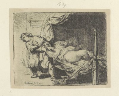 Józef en de vrouw van Potifar Kolekcja osiemdziesięciu pięciu oryginalnych grafik (tytuł serii) autorstwa Rembrandt van Rijn