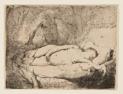 Jowisz i Antiope: mniejsza płyta autorstwa Rembrandt van Rijn