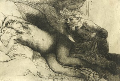 Jowisz i Antiope, c.1659 autorstwa Rembrandt van Rijn