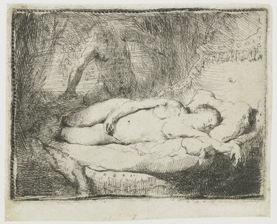 Jupiter i Antiope: mniejsza płyta autorstwa Rembrandt van Rijn