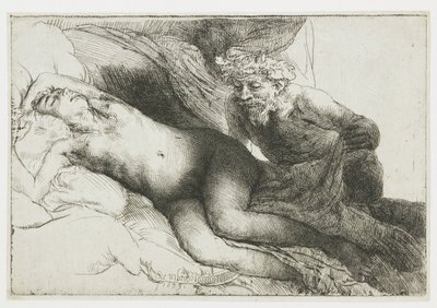Jowisz i Antiope: większa płyta autorstwa Rembrandt van Rijn