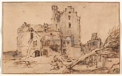 Zamek Kostverloren w stanie rozkładu autorstwa Rembrandt van Rijn