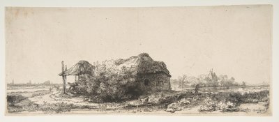 Krajobraz z chatą i stodołą, 1641. autorstwa Rembrandt van Rijn
