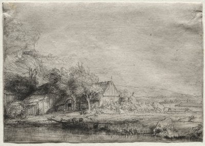 Krajobraz z krową autorstwa Rembrandt van Rijn