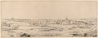 Krajobraz z widokiem na Haarlem (Pole Złotego Wagi) autorstwa Rembrandt van Rijn